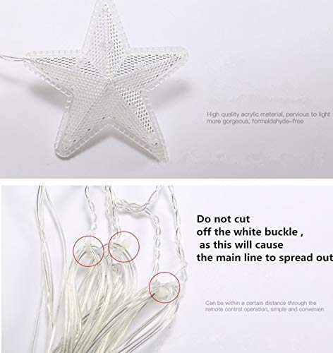 16 Star LED Curtain Fairy Lights – 136 LEDs, 3M (Warm White, Battery Powered)