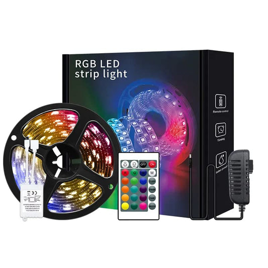 BrightAura 300 LED Strip – Remote & Adapter Included
