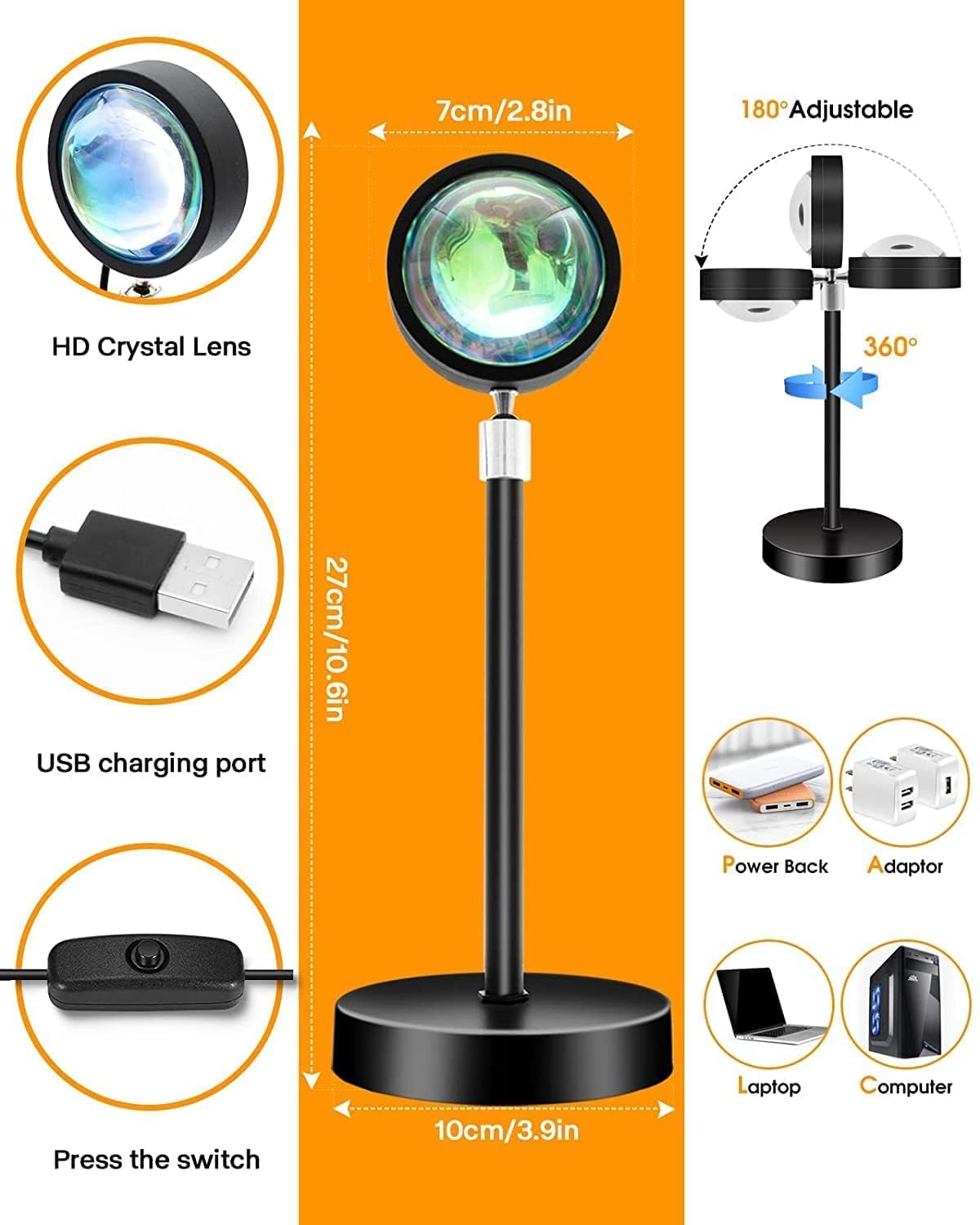 LumaGlow 360° Sunset Lamp