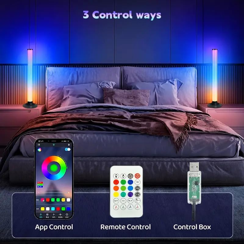 RGBIC Ambient LED Lamps – Set of 2 with 270° Glow, Music Sync & Timer