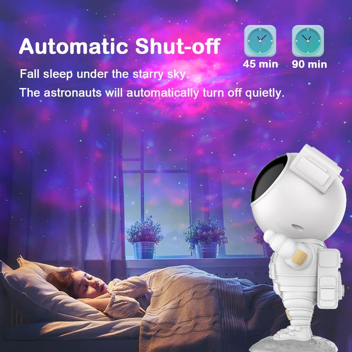 Astronaut Galaxy Projector Lamp – 360° Adjustable Night Light with Remote