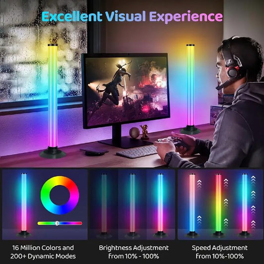 RGBIC Ambient LED Lamps – Set of 2 with 270° Glow, Music Sync & Timer