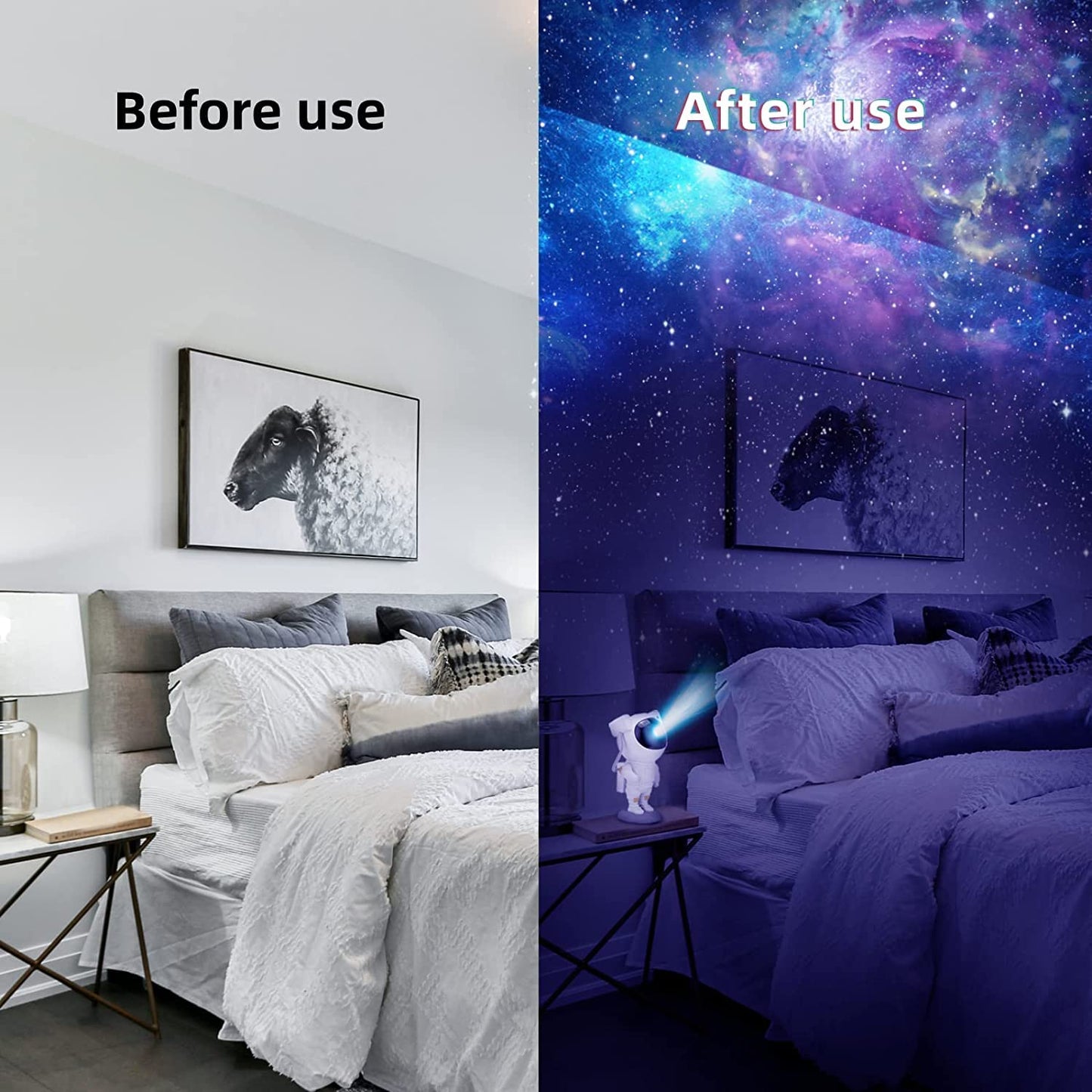 Astronaut Galaxy Projector Lamp – 360° Adjustable Night Light with Remote