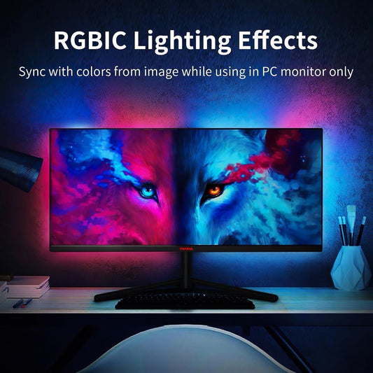Smart RGBIC Monitor Sync Backlight – 40" Screen Reactive LED Strip (Only for PC Monitors)