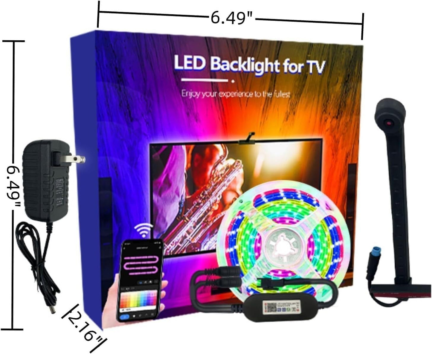 Smart RGBIC TV Backlight with App Control & Music Sync (55–65 Inch)