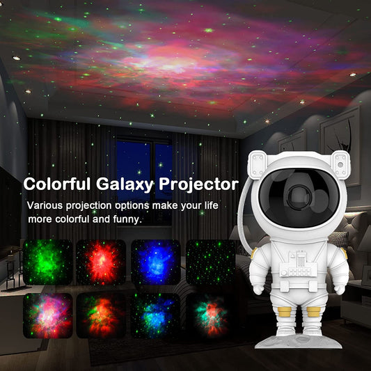 Astronaut Galaxy Projector Lamp – 360° Adjustable Night Light with Remote