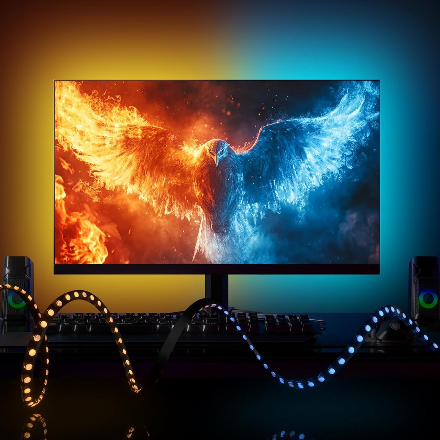 Smart RGBIC Monitor Sync Backlight – 40" Screen Reactive LED Strip (Only for PC Monitors)