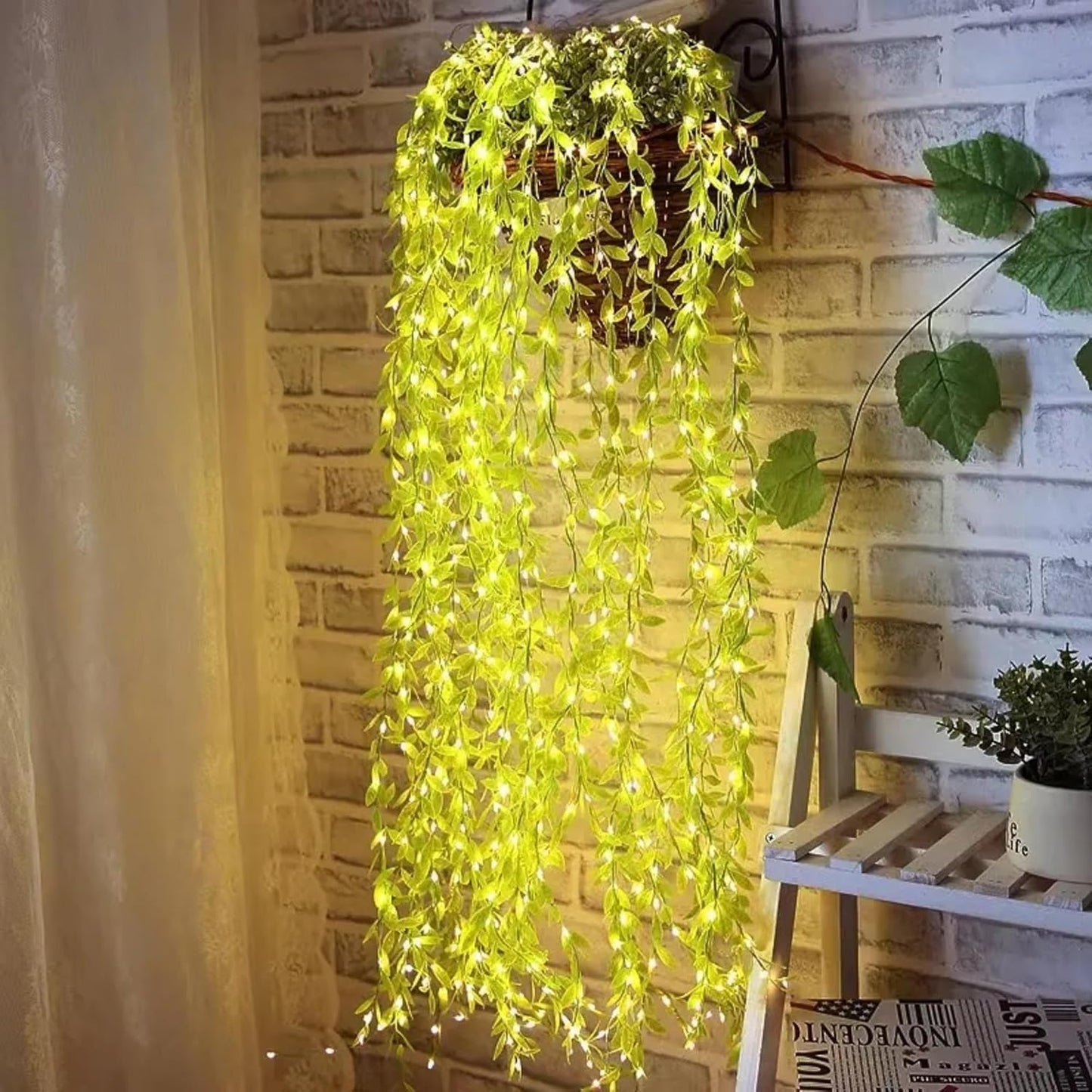 Warm White Vine LED Lights – Artificial Leaf Design