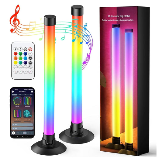 RGBIC Ambient LED Lamps – Set of 2 with 270° Glow, Music Sync & Timer