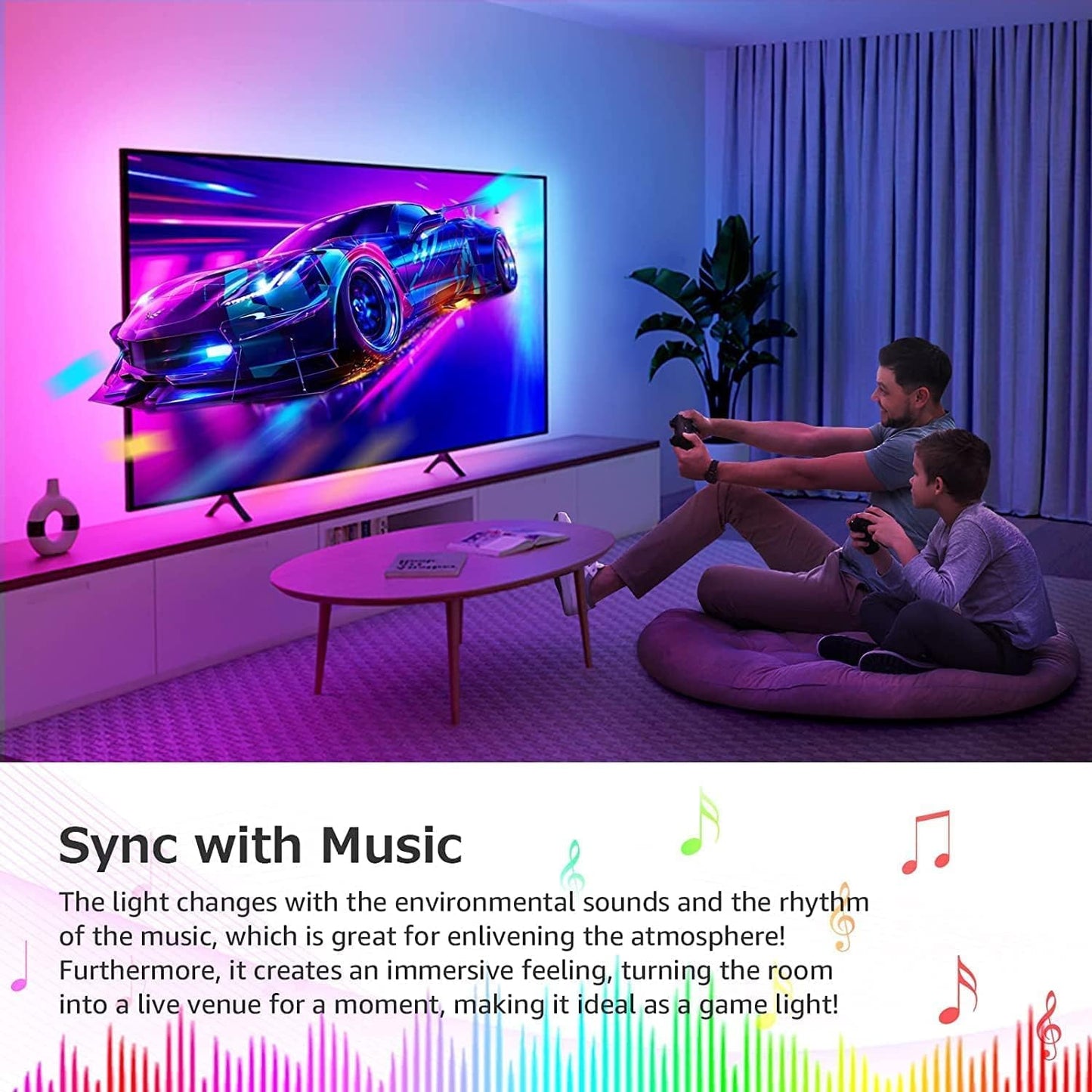 Smart RGBIC LED Strip Light β 5M (App Controlled, Music Sync)