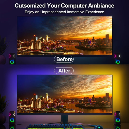 Smart RGBIC Monitor Sync Backlight – 40" Screen Reactive LED Strip (Only for PC Monitors)