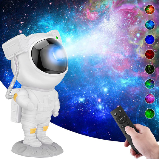 Astronaut Galaxy Projector Lamp – 360° Adjustable Night Light with Remote