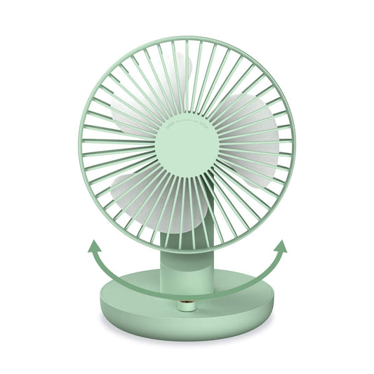 Foldable Table Fan – 120° Oscillating Angle, USB Rechargeable, Low Noise, 3000mAh Battery - Mint Green