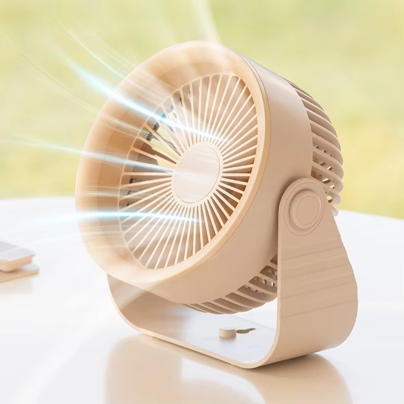 Rechargeable 90° Tilt Table Fan – Sleek, Silent & Portable - Beige