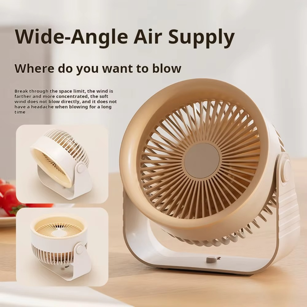 Rechargeable 90° Tilt Table Fan – Sleek, Silent & Portable - Beige