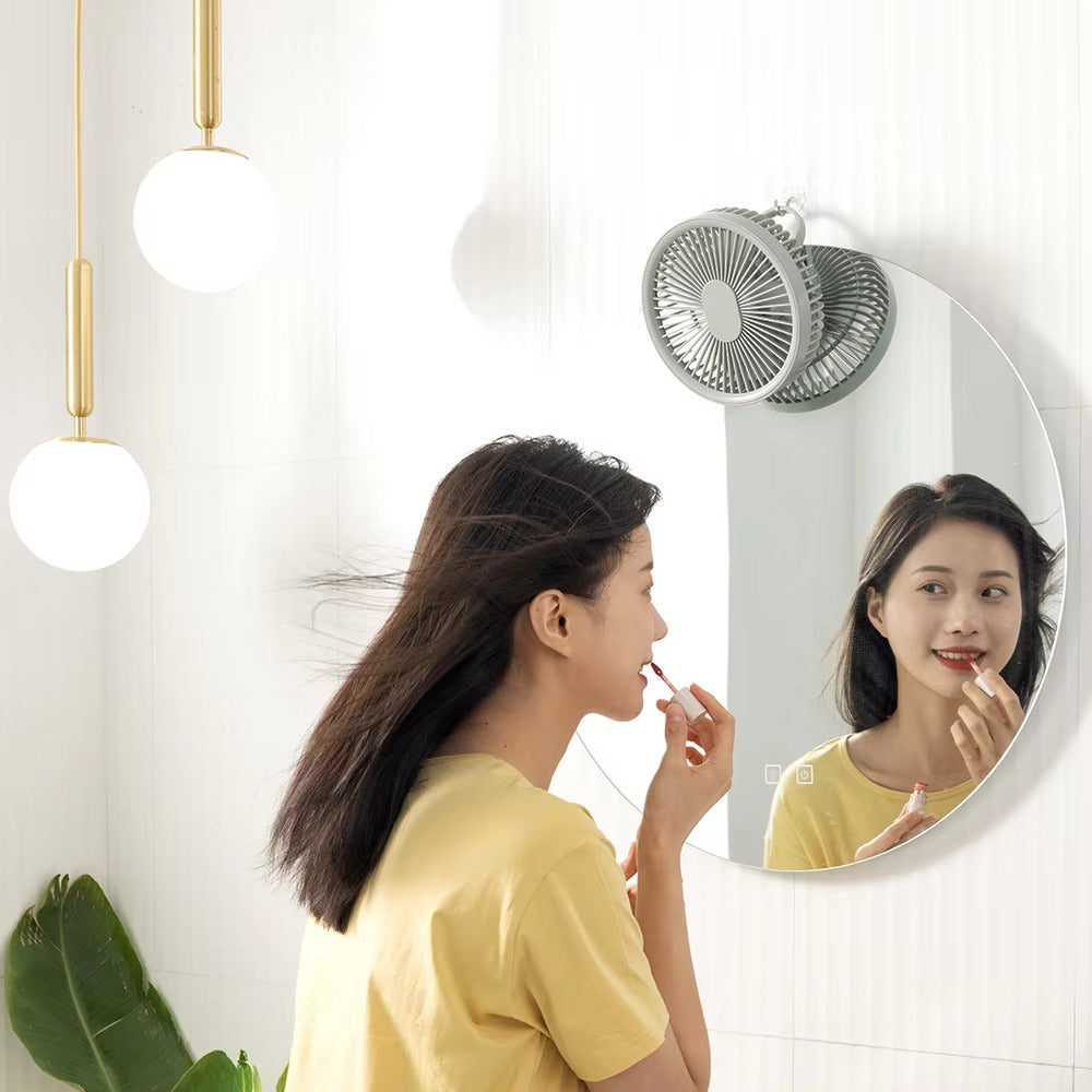Dual-Use Rechargeable Fan with Light | Desktop or Hanging Ceiling Fan – 4000mAh